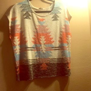 Aztec print open back top